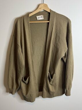 Wilfred Free Unwind Cardigan brown aritzia size small merino wool